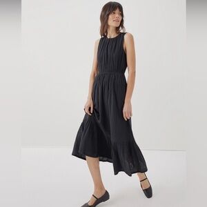 Pact Coastal Double Gauze cutout dress, M